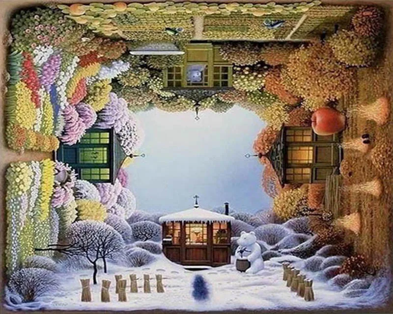 

ArtSailing DIY pictures by numbers Spin four Seasons Home decoration Painting by numbers on canvas Poster with frame NP-268