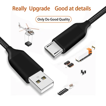 

CAMDEMS 100pcs Fabric Nylon Braided 3 in 1 micro usb data charger cable wire Accessory Bundle for samsung s6 s7 edge s8 note 8