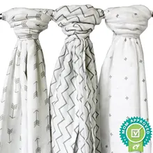 2016 Real Promotion Geometric 0-3 Months Baby Blankets Newborn 100% Organic Baby Muslin Swaddle Blanket Receiving 120*120cm