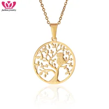 

Hot Stainless Steel Jewelry Cute Animal Owl Necklace Tree Of Life Pendant Stainless Steel Chain Necklace Men Women Party Gifts