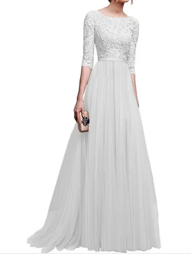 

New ladies dresses fashion explosion models chiffon long hollow flowers big pendulum bridesmaid wedding party youth women dress
