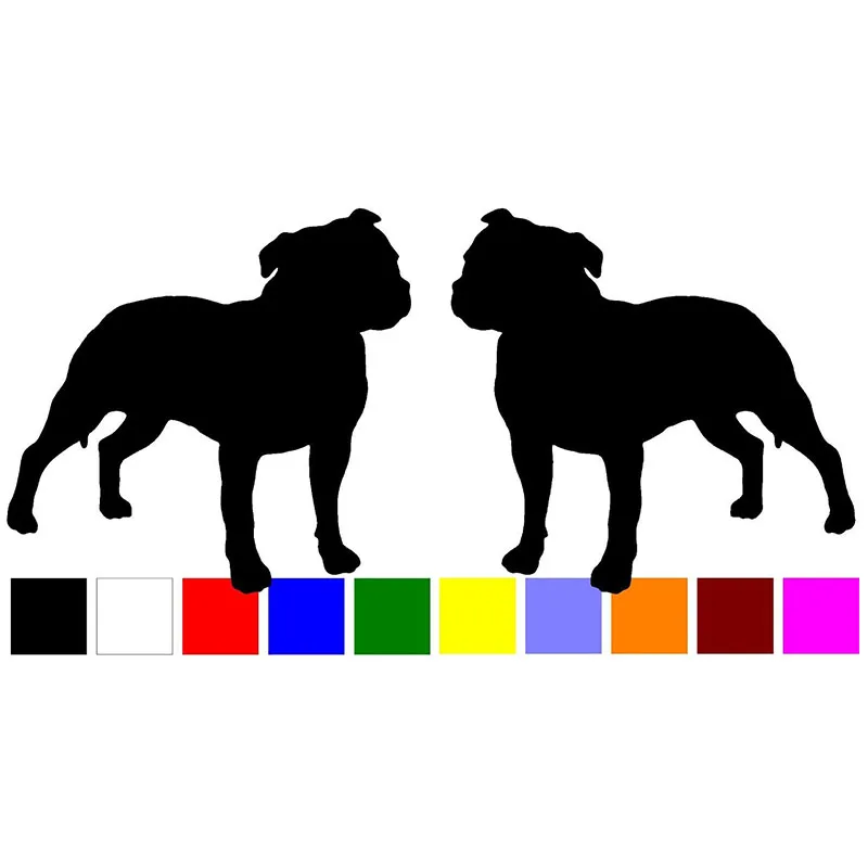 

HotMeiNi 2 Staffordshire Bull Terrier dog breed Vinyl Decal Car Sticker Car Body Helmets Window Laptop Funny Prank JDM Art 13cm