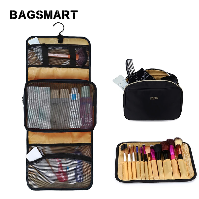 BAGSMART, 3 комплекта/шт, водонепроницаемая косметичка, большая Женская дорожная косметичка, косметичка, многофункциональная сумка-Органайзер для кистей