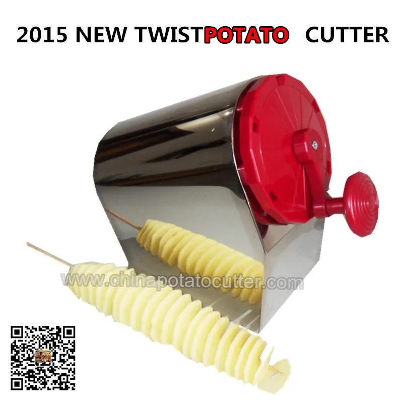 stainless steel spiral potato slicer chip on a stick potato machine