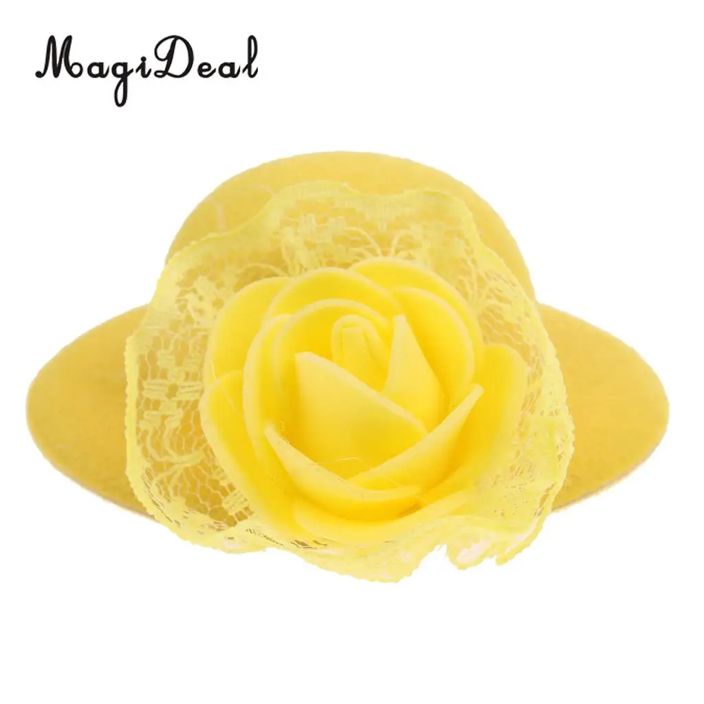 MagiDeal Fashion 1Pc Cloth Vintage Round Bowler Doll Hat Cap for 28-30cm Doll Clothes Accs Dollhouse Decor Children Toy 8Colors