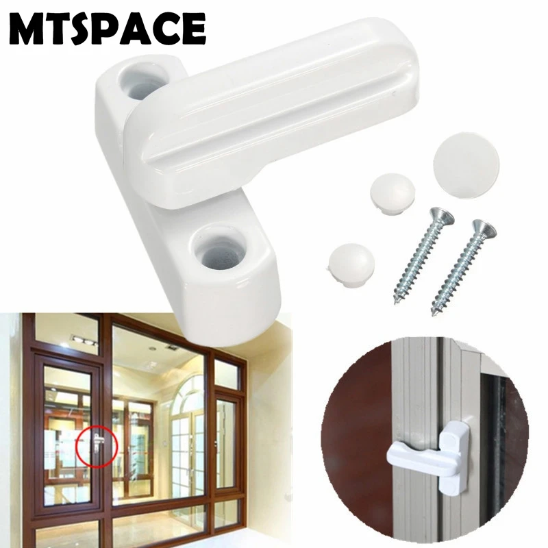 

MTSPACE Zinc Alloy UPVC Aluminum Windows Lock Door Windows Sash Jammers Extra Security Swing Lock Anti Theft Window Door Latches