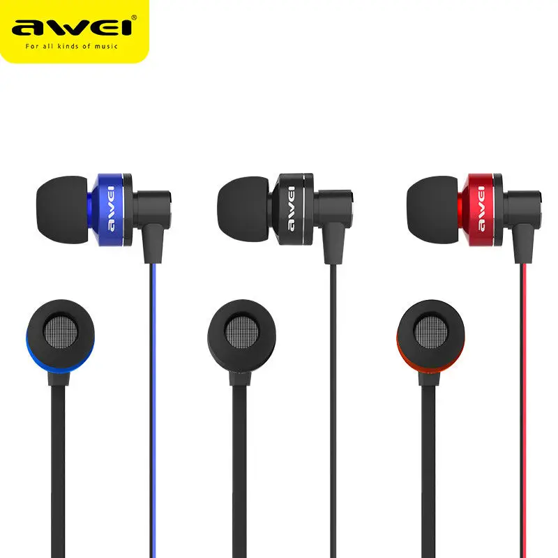 

Awei ES 690M Earphone High Quality Extra-Bass Metal In Ear Earphone Earbuds Headset Noise Cancelling For Phone