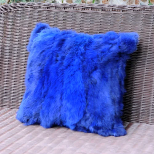 CX-D-17 много Цвета европейский и американский натурального меха кролика подушка чехлы сидений наволочка - Цвет: Темно-синий