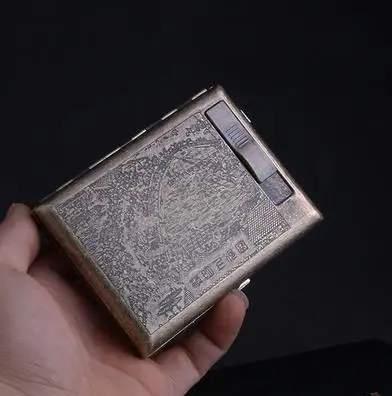 Чехол для сигарет из нержавеющей стали с электронной USB зажигалкой ...