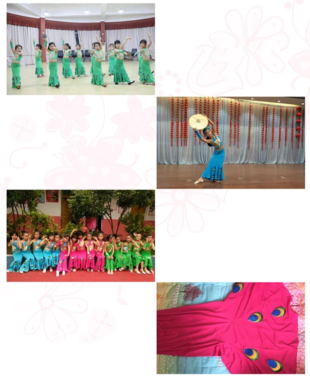 Dai/детское традиционное платье в индийском стиле, Одежда для танцев с павлином, костюм для танца живота для девочек, топы с пайетками
