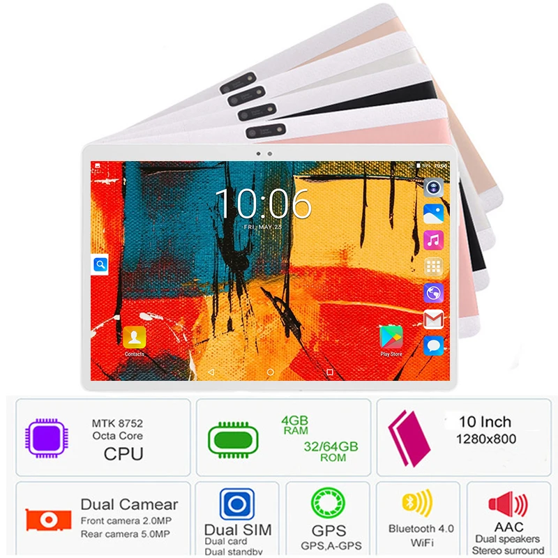 Новинка 2019 10 дюймов планшетный ПК 3G 4G LTE Восьмиядерный 4 Гб RAM 64 ГБ ROM Две sim-карты