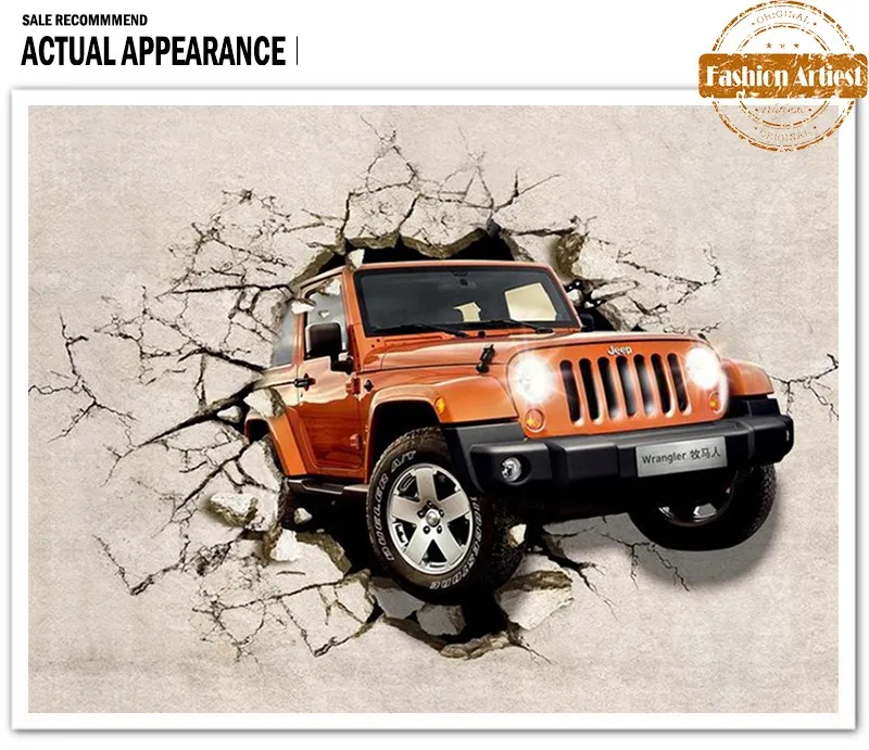 Custom 3d Red Car Jeep Wallpaper Mural Suv Land Rover Out Of Wall Tv Sofa Bedroom Living Room Cafe Restaurant Background Wallpaper Mural Custom 3dmural Wallpaper Aliexpress