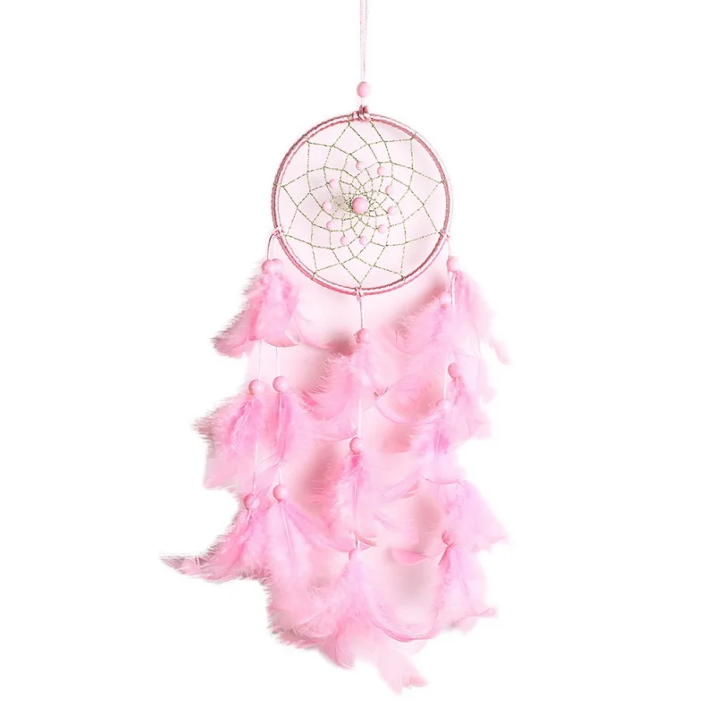 

Feather Dream catcher Net With Beads Wind Chimes Wall Hanging Dream Catcher Home Room Decoration Craft Gifts