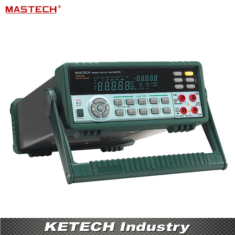 

53000 Counts VFD Display Autoranging Bench Top Multimeter High Accuracy True RMS RS232C MASTECH MS8050
