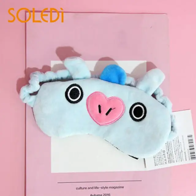 Eyeshade Sleep Mask Kpop Fans Party Decoration BTS BT21 Plush Cute Eye Masks Breathable Office