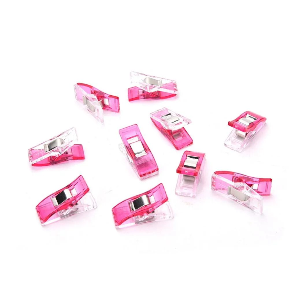 

50Pcs DIY Patchwork Fabric Quilting PVC Sewing Knitting Craft Plastic Office Stationery Plastic Colorful Clips Holder