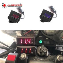 Alconstar-12 в мотоцикл KOSO Мини цифровой Displayer вольтметр, вольтметр инструменты Guage для Honda Для Yamaha для Kawasaki