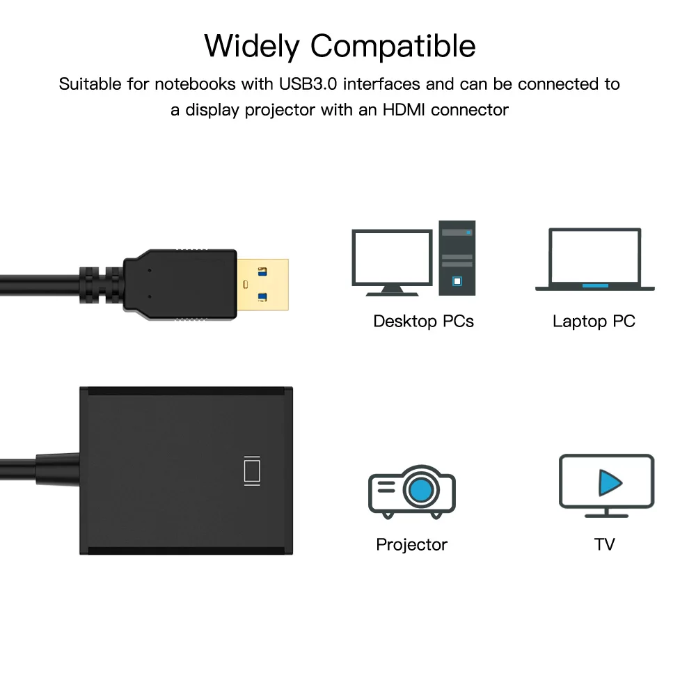 USB 3,0 к HDMI конвертер USB3.0 к HDMI адаптер мульти дисплей кабель HDMI видео кабель для ПК ноутбук проектор HDTV 1080P