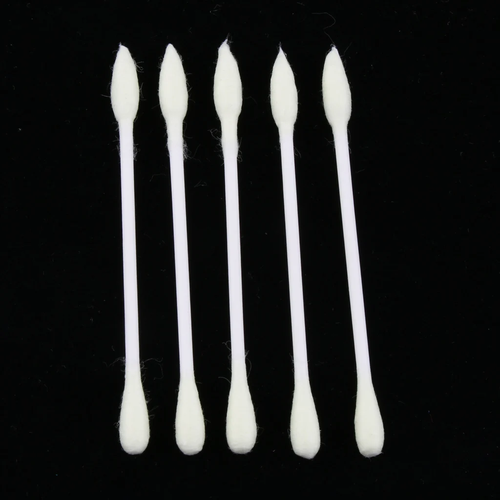 200 Pieces Tight Double Head Buds Makeup Remover Cotton Swab Ear Cleaning Tools Wooden Handle Double cotton heads