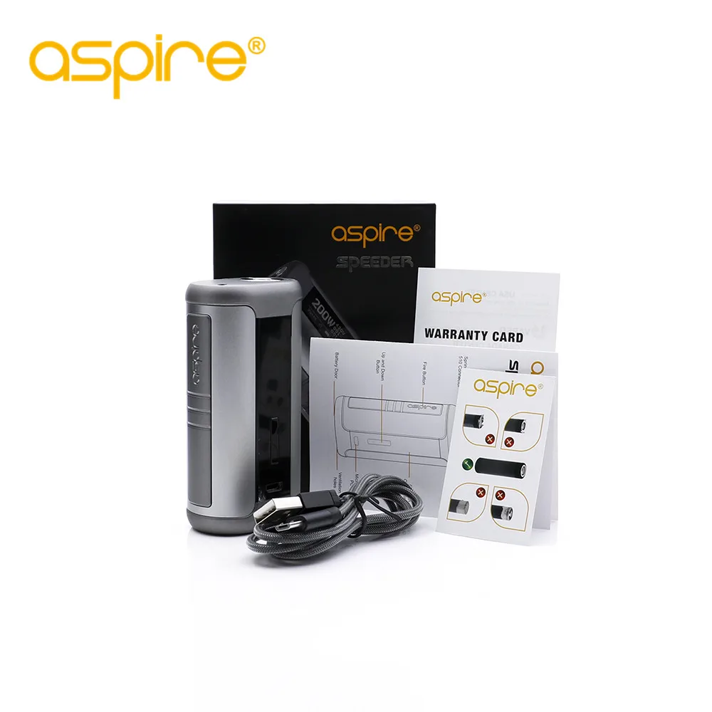 Оригинальный Aspire Спидер 200 Вт поле Mod электронная сигарета Vape батарейный блок