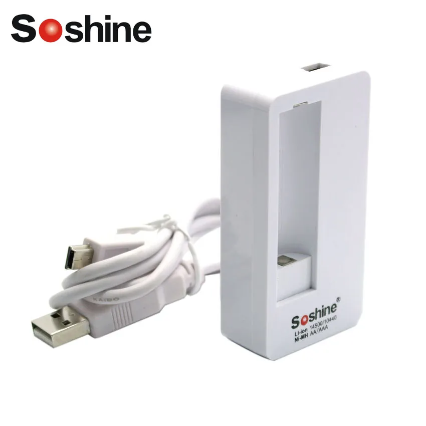 Soshine SC-F3 Mini интеллектуальное зарядное устройство USB входное для Li-Ion 14500 10440 / Ni-MH AA AAA
