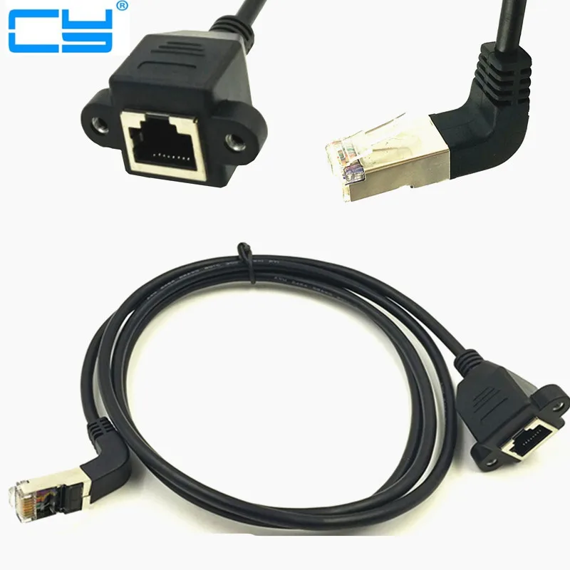 Вниз 90 Угловой RJ45 Cat5e 8P8C FTP STP UTP Cat5 мужчин и женщин Панель Крепление LAN Ethernet сетевой