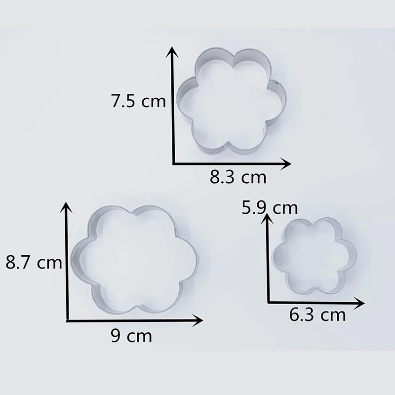 KENIAO Basic Stars, Hearts, Circles(Rounds), Flowers(Scalloped Edge)& Squares Cookie Cutters Set-15 шт.-нержавеющая сталь