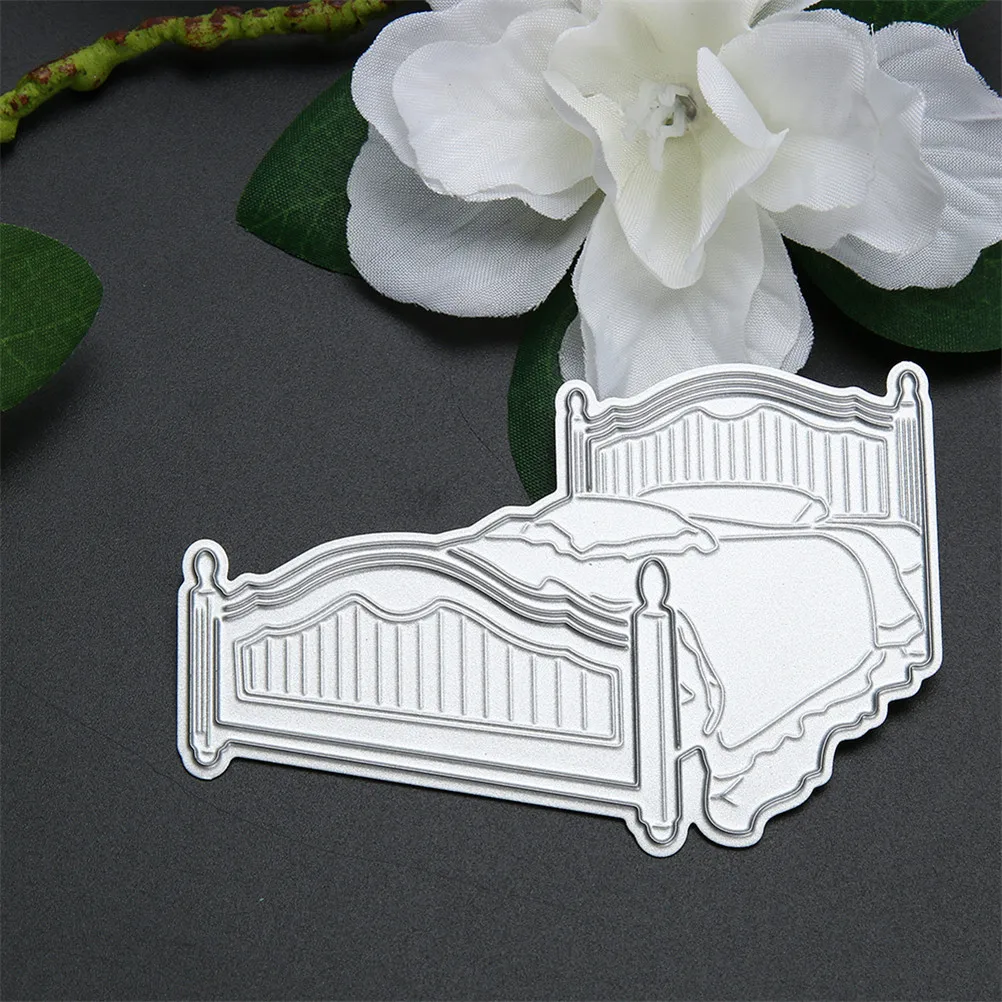 DIY Bed Embossing Metal Cutting Dies Option Craft Scrapbook Card Stencil Sliver Decor