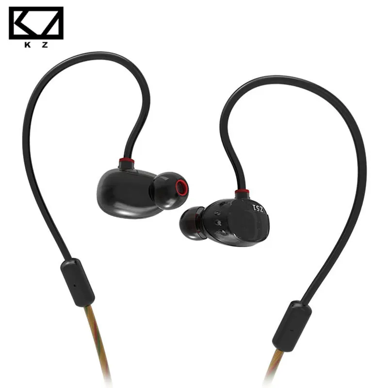  KZ ZS1 Dual Dynamic Driver Monitoring Noise Cancelling Stereo In-Ear Monitors Headphones HiFi Earphone With Microphone for Phone 