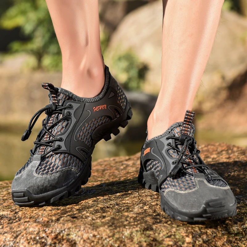 OUKEDI, мужские уличные кроссовки, дышащая походная обувь для мужчин и женщин, уличные походные сандалии, треккинговые тропы, водонепроницаемая обувь, 38-45 YL299