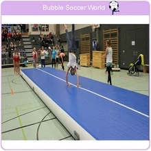 Надувной батут для занятий гимнастикой, с воздушным треком, для детей, для домашнего использования, для йоги, тренировок, пляжа, электрический воздушный насос, 7x1x0,2 м