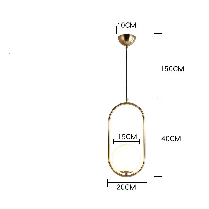 Скандинавский стол обеденный зал стеклянные шаровые подвесные светильники пост-современный бар стойка метафизический краткое спальня прикроватные светильники - Цвет корпуса: small