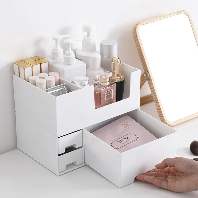  Beauty Makeup Storage Plastic Cosmetic Storage Box Desktop Storage Drawer Makeup Organizer Statione