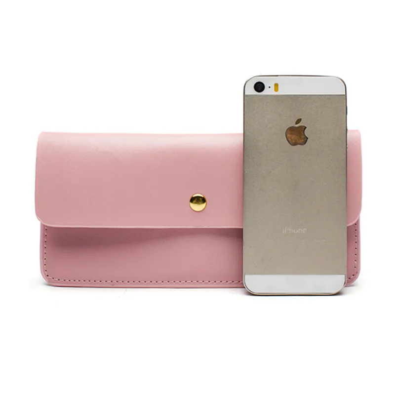 

Genuine Leather Wallet Women Long Clutch Luxury Brand Fashion Card Holder Phone Pocket 2018 New Fashion Simple Purse Female