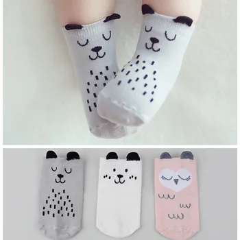 

1 Pair Unisex Baby Girls Boys Cute Cartoon Printed Cotton Socks Lovely Kids Anti-Slip meias infantil Y13