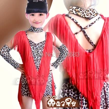Для детей горный хрусталь Leopard бахрома Стадия конкурс производительность Костюмы для бальных танцев танцевальный костюм Костюмы для латиноамериканских танцев платье для танцев для Обувь для девочек