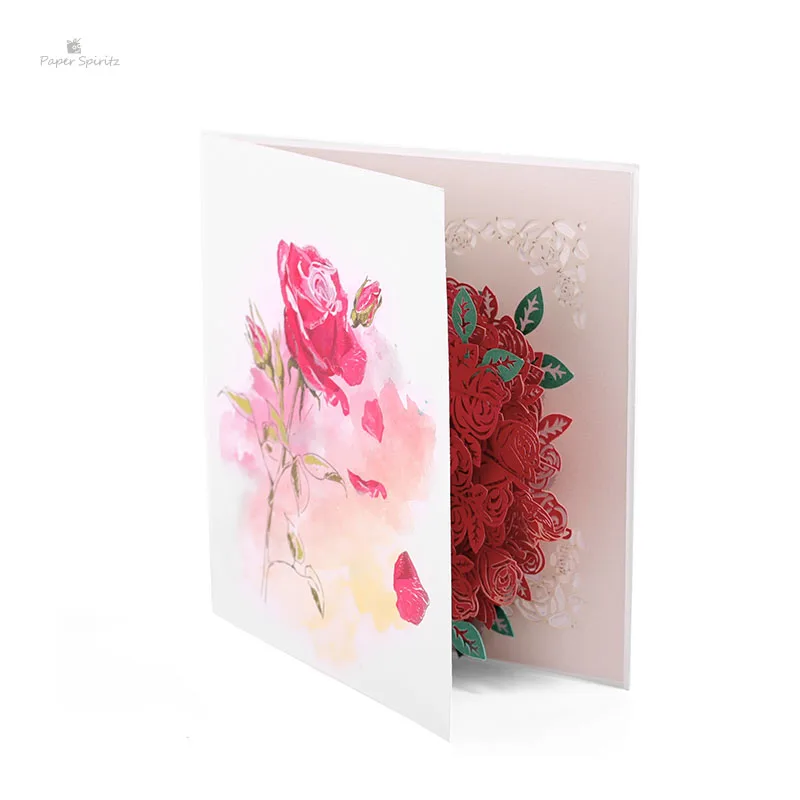  3D Pop up Flower Wedding Invitation Greeting Gift Thank You Cards Blank Postcards Birthday Handmade - 32815832399