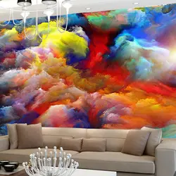 На заказ 3D абстрактные фотообои рельефные фрески облака ТВ гостиная задний план стены книги по искусству Декор разноцветный облака обои