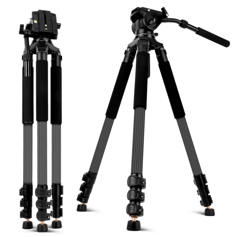 Q680C professional digital SLR camera tripod carbon fiber heavy photography bracket additional tripod head height 1910mm