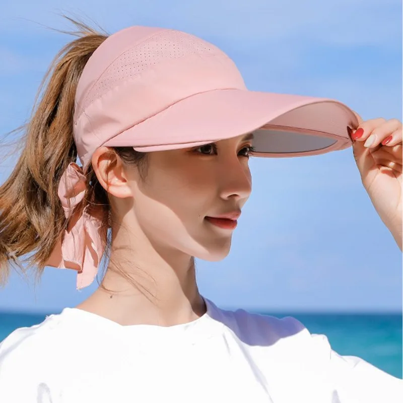 XdanqinX, солнцезащитный козырек, выдвижная Женская Солнцезащитная шляпа, летняя новинка, для девушек, Пустой Топ, шляпа, анти-УФ, негабаритный солнцезащитный козырек, пляжные шляпы для женщин