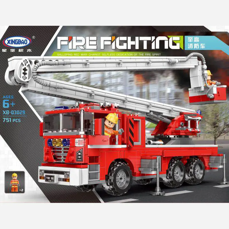 XINGBAO-03029-City-Toys-Series-The-Elevating-Fire-Truck-Set-Building-Blocks-Bricks-Kids-Toys-Car1