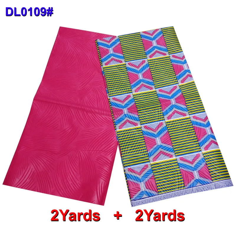 

2+2yards New ankara african wax print fabric kente fabric match fuchsia african wax polyester kente wax prints for sewing C94-24