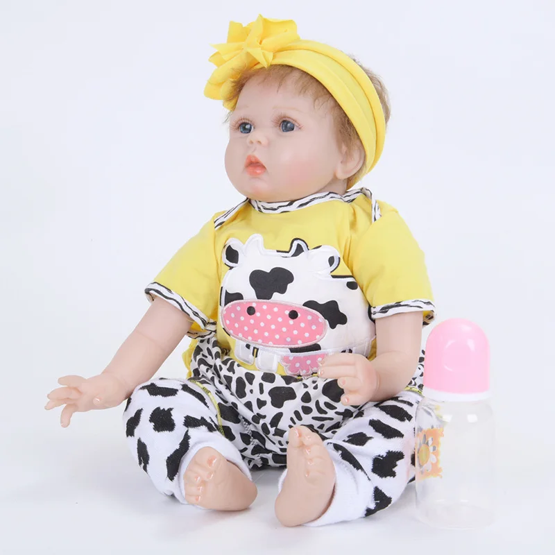 22Inch American Girl Doll Reborn Silicone with Newborn Baby Dress Dolls Accesossries SB5522 Dolls lol Toys for Children Girls