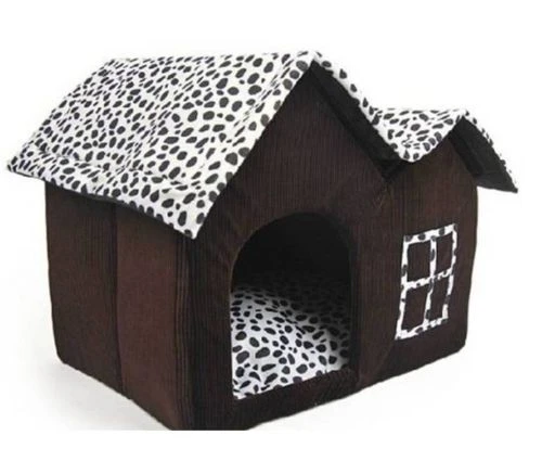 Niche De Luxe Pour Chien Et Chat Nouvelle Maison A Double Toit En Tissu Leopard Aliexpress