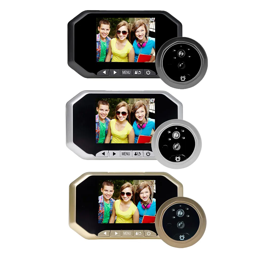 

3.5 Inch LCD Peephole Viewer Doorbell Cameras PIR Night Vision 120 Degrees