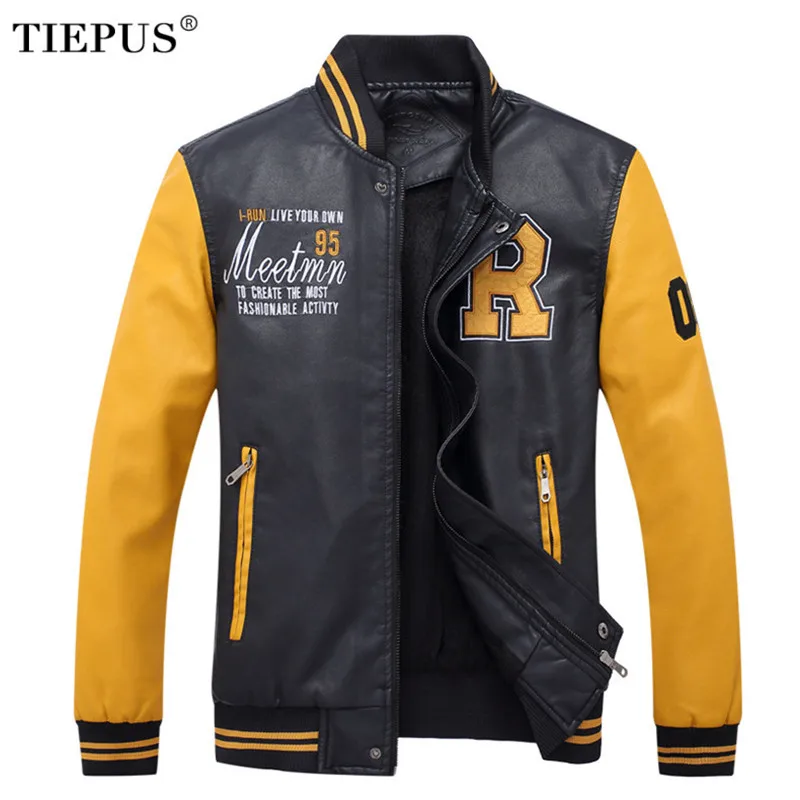 Мужская куртка с вышивкой, бейсбольные куртки из искусственной кожи, приталенная куртка для колледжа, роскошная флисовая кожаная куртка для пилота, casaco masculino