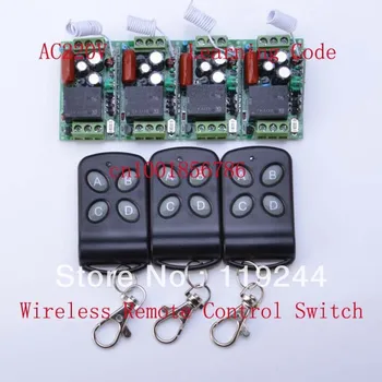 

315Mhz/433Mhz 4 Receivers(Mini size)+3Transmitter RF 220V 1CH Wireless Remote Control Power Switch System For LED Light Lamp