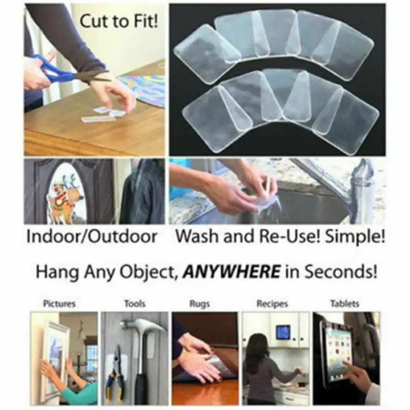

5pcs Clear PU Grip Sticky Anti Slip Pads Kitchen Car Holder Super Easy Gripping Mat Transparent Sticker Pad for Keys Phones