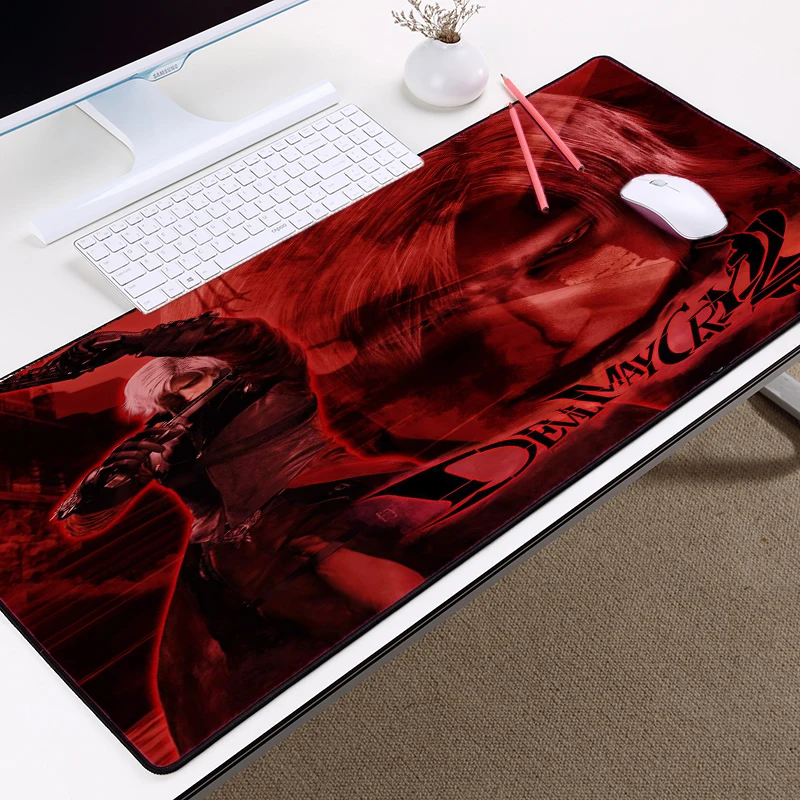 Congsipad 300x700MM Large Rubber Mat Dante Devil May Cry Series Popular Overlock Edge Table Mats for Gamer Player