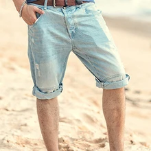 Новые летние мужские Джинсовые Шорты повседневные шорты джинсы модные хлопковые большие размеры брендовая одежда K799